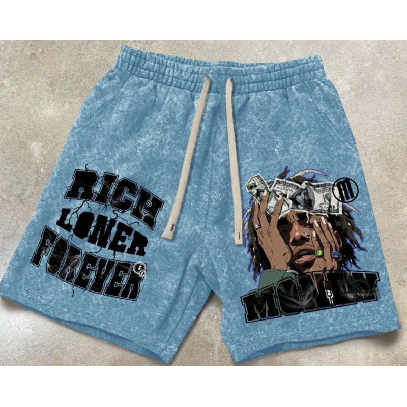 Street Hip-Hop Statue of Liberty Printed Shorts