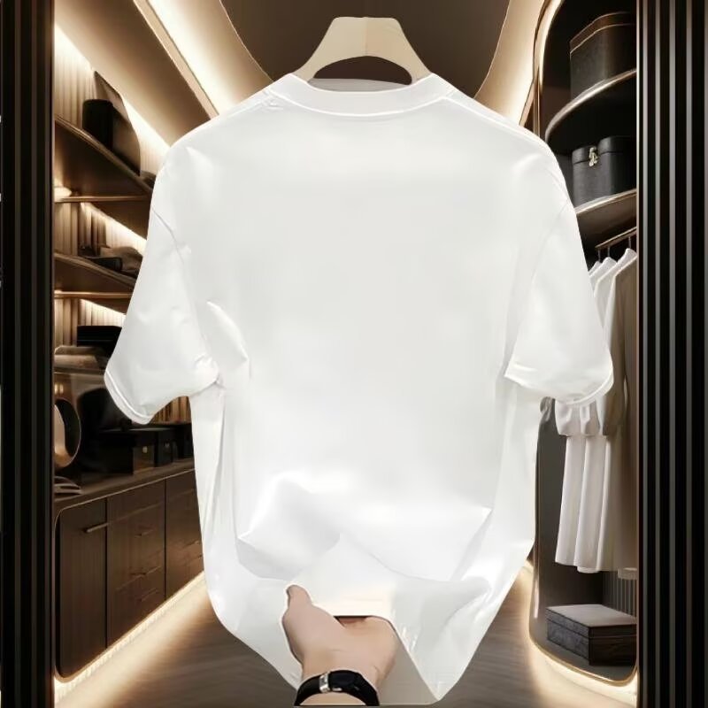 Skeletal Design Men's Breathable Pure Cotton T-Shirt with Geometric Print