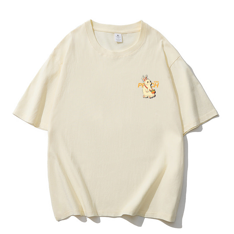 Peachy Soda Bunny Casual Couple Cotton T-shirts