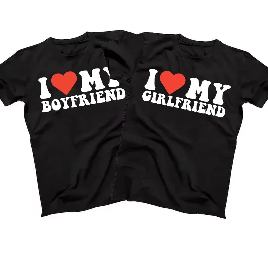 Couples I Love my boyfriend/girlfriend cotton T-shirt