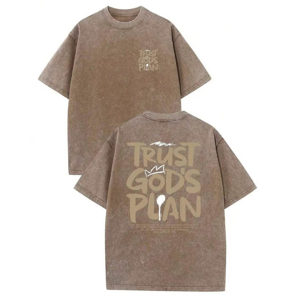 Trust Gods Plan Cotton Washed T-Shirts