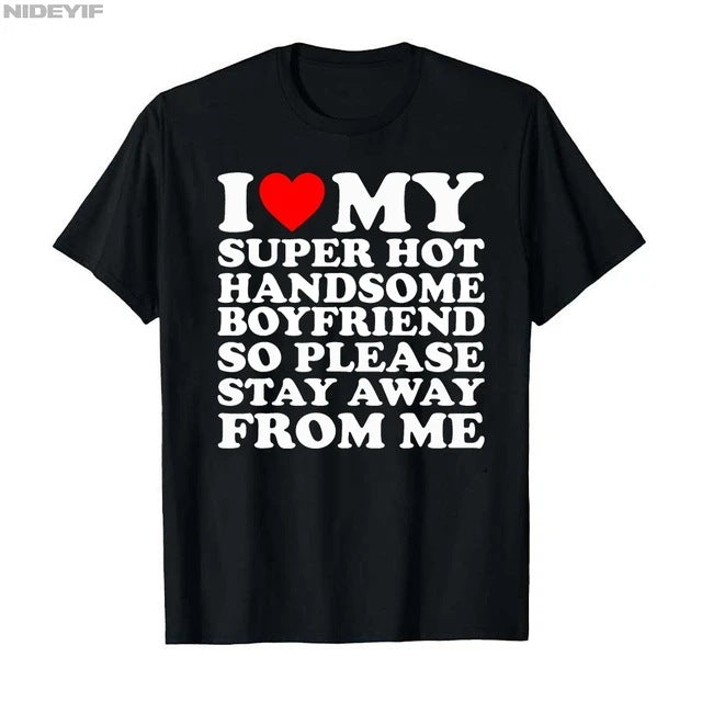 Couples I Love my boyfriend/girlfriend cotton T-shirt