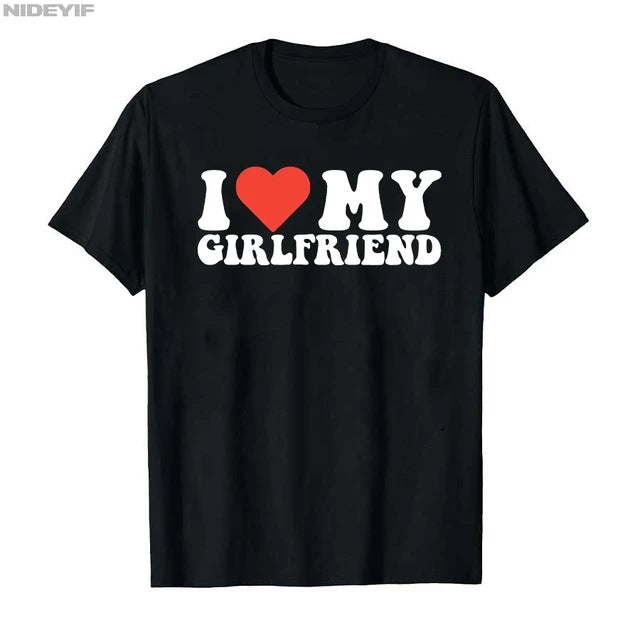 Couples I Love my boyfriend/girlfriend cotton T-shirt