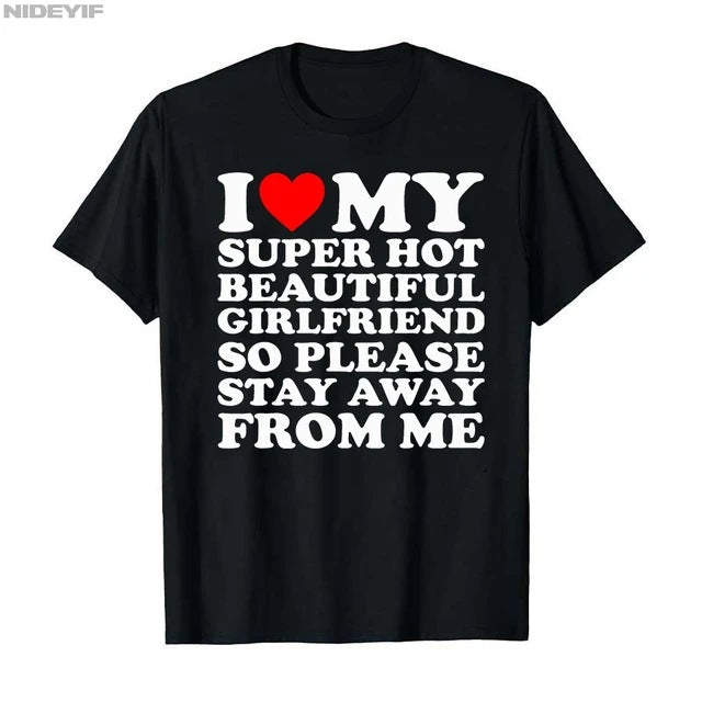 Couples I Love my boyfriend/girlfriend cotton T-shirt